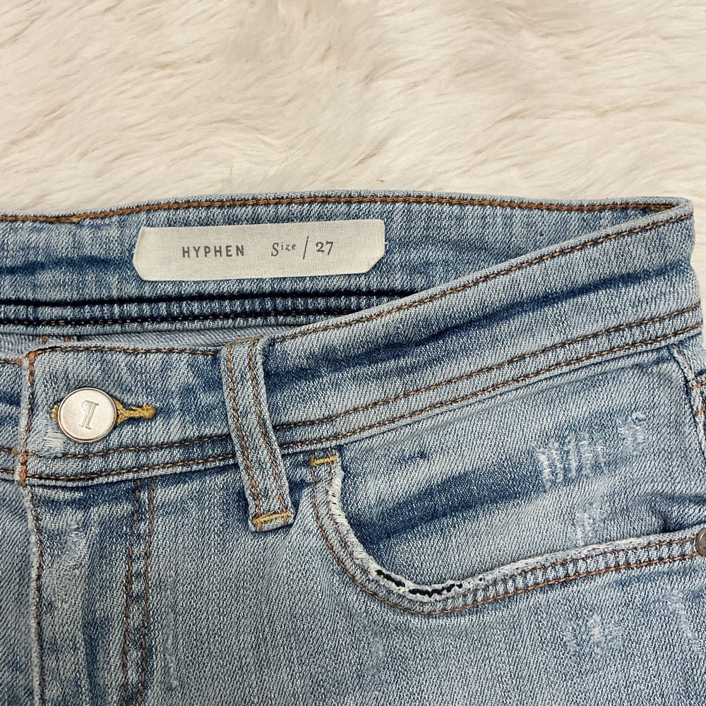 Pilcro - Light Blue Distressed Denim Shorts - Picture 3 of 10